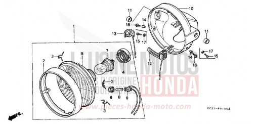 HEADLIGHT (E/ED/F/SD/SW) CM125CP de 1993